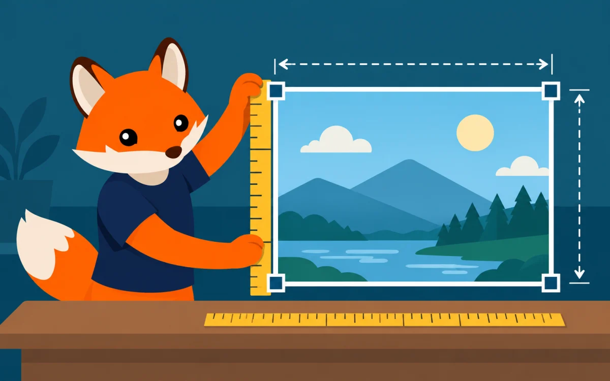 Orange Foxtrot fox illustration for Set Custom Image Thresholds for Width and Height