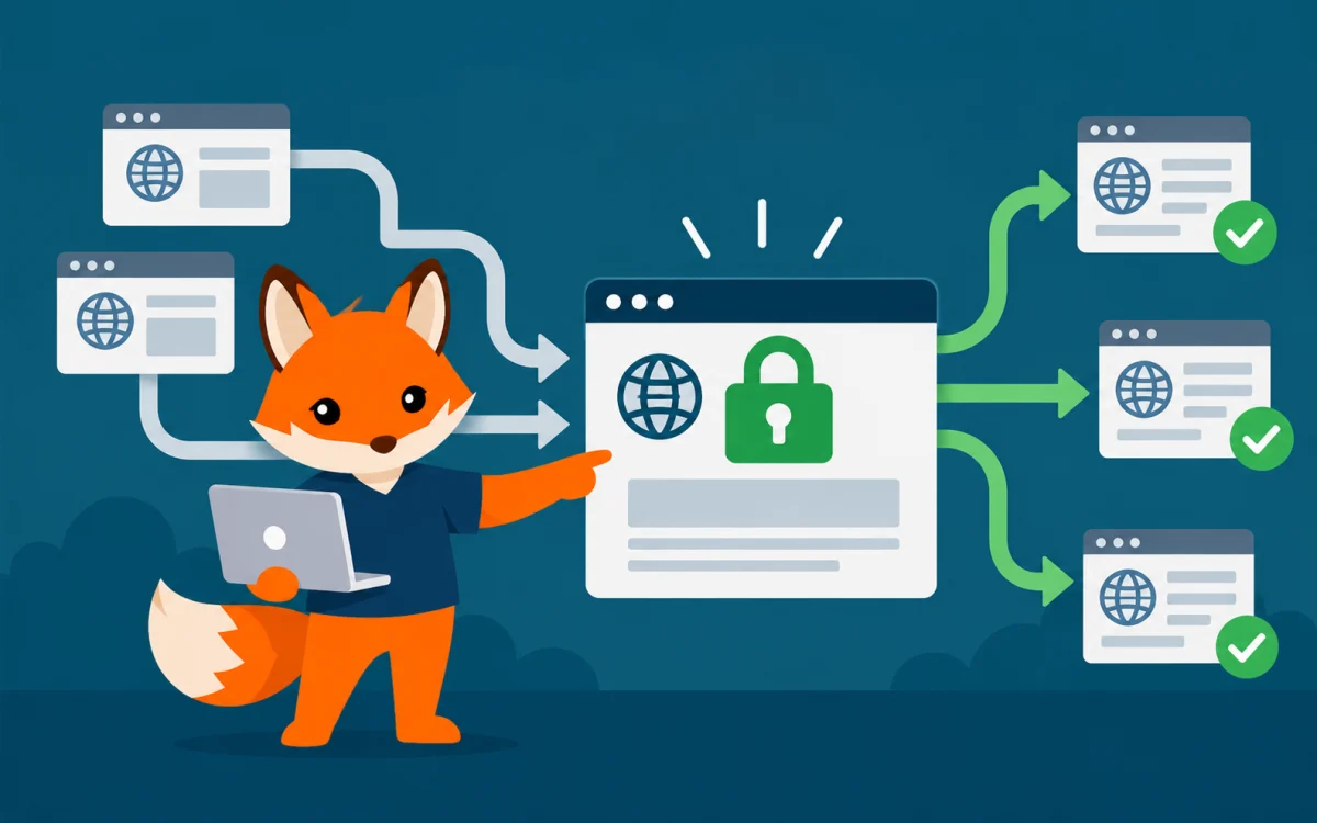 Orange Foxtrot fox illustration for Make all pages use HTTPS and WWW in WordPress