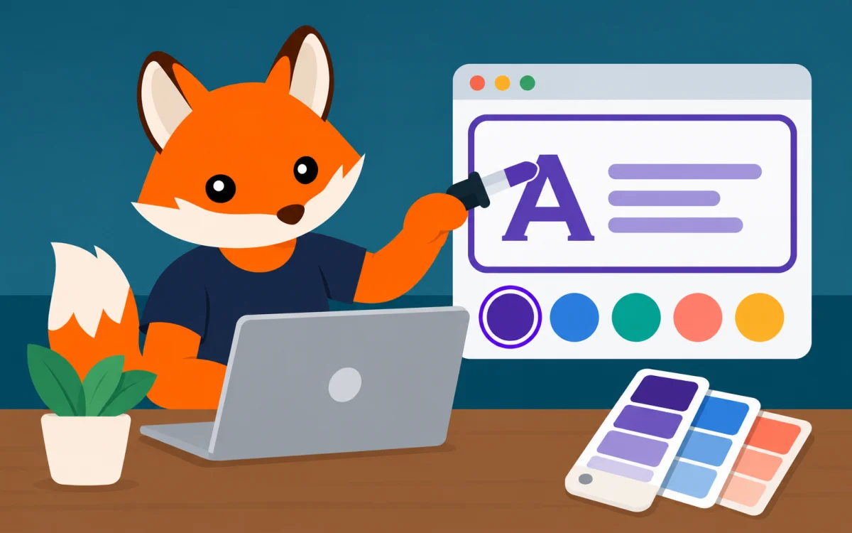 Orange Foxtrot fox illustration for CSS Tips: Matching Border Color to Text Color